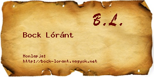 Bock Lóránt névjegykártya